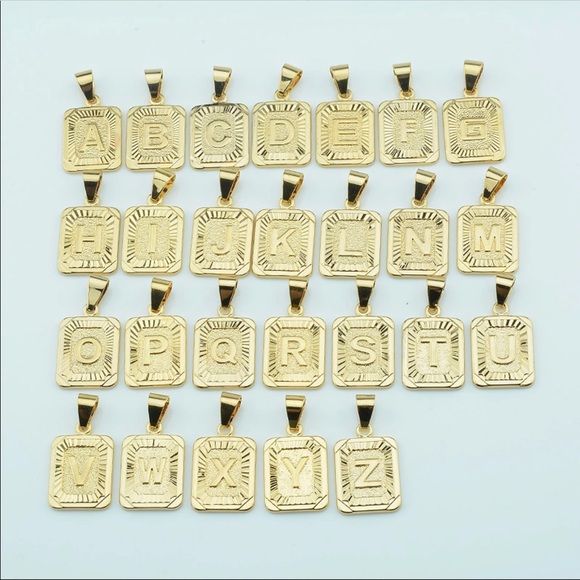 New real 18k gold plated letter necklaces - Picture 2 of 2